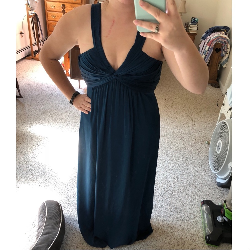 BCBGMaxAzria Teal Formal Ruched Dress 12